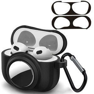 �y���������zfor Airpods 4 �P�[�X �y�_�X�g�K�[�h�t���zAirTag ���� �[�d �P�[�X�J�o�[ �J���r�i �t�� �ϏՌ� ���C�����X�[�d�Ή� ��d�\��(�u���b�N)