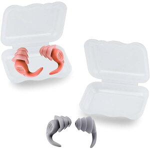 【送料無料】耳栓水泳用 シリコン 睡眠完全遮音 ライブ用 2ペアのソフトシリコンノイズリダクション 使用可能 水洗いOK おしゃれ 睡眠 旅行 仕事 スイム 勉強撮影用の再利用可能で洗える快