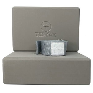 yzKubN(KԂ) 2Zbg |[Y̕⏕ɁI {̍x220g (23x15x7.2cm) 184cm KXgbv(Kxg) (Yoga block strap set) (O[, 23x15x7.2c