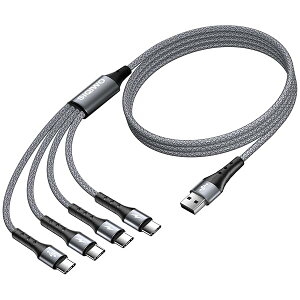 yz}` USB C P[u }[d [1.2M/2pbN] QC 3.0(3A) USB C Xvb^[P[u 4 in 1 [dR[h 4̃^CvC|[gt iPhone 15 16/17V[Y iPad Air Pro