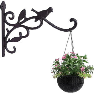 【送料無料】アイアン ブラケット 植物ハンガー ハンギングフック 手鍛造鉄 壁に取り付け フック プランターハンガー 鳥の餌箱/風鈴/プラントハンガー 庭用植物用ブラケット 防錆ブラケッ