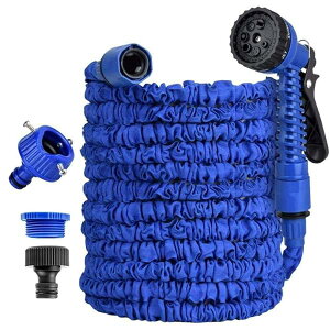 【送料無料】のびるホース 散水ホース 伸縮ホース 7.5M 15M 30M 22.5M 37.5M 45M 3倍に伸びる 耐久性・丈夫さUP 超軽量 三重構造 7パターン 散水ノズル マジックホース 伸縮 ガーデニング 散水ホース