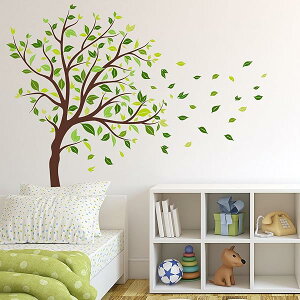 【送料無料】ウォールステッカー レモンの木と鳥 北欧木 緑 植物 鳥 蝶 猫 観葉植物 春 景色 壁紙シール おしゃれ アート壁 装飾 wall d?cor 壁紙ウォールシール インテリア ポスター ステッカ