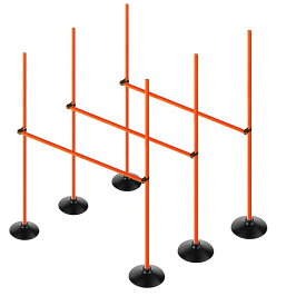【送料無料】ハードル アジリティトレーニング ハードルセットアジリティポール 取り外し可能 高さ調節可能 陸上競技 瞬発力 屋外・屋内兼用 オレンジ (1.5m3セット)
