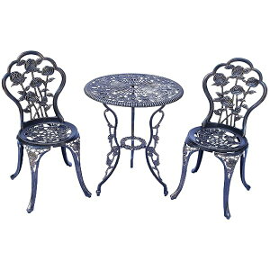 【送料無料】アウトドア鋳造アルミテーブルチェア3点セット ガーデンガーデンガーデンテーブルチェア 金属一台2チェア ベランダ ガーデン 庭 小酒館 アウトドアストア (こどうしょく)