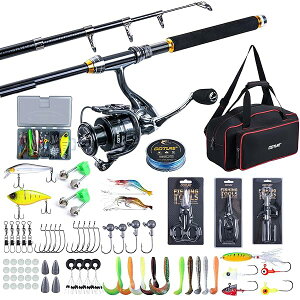 【送料無料】海竿セット 2.4M ??セット スピニングリール付き 初心者向け 防水収納バッグ 日本語説明書付属 携行性 超軽量 伸縮式 振出タイプ 投げ釣り 防波堤 川 湖 淡水 海 ちょい投げ釣り