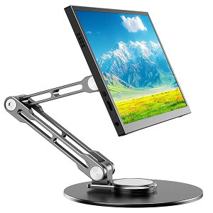 【送料無料】モニターアーム VESA モバイルモニタースタンド 卓上 持ち運び モバイルディスプレイアームスタンド 自立式 2段 ベーシックスタンど シングル 置き型 31.8CM高さ調整 18.5インチ以