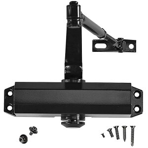 【送料無料】ドアクローザー 油圧式自動ドアクローズ装置 玄関 室内 引き戸 スチールドア 万能取替え用 静か 耐久性 ドア重量25-45kgに適しています 黒