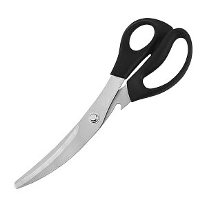 【送料無料】キッチンバサミ 料理ばさみ ステンレス 軽量 多機能 ハサミ 肉切り 骨切り 野菜切り 栓抜き付き 家庭用 万能はさみ バーベキュー キャンプ 調理器具(ブラック)