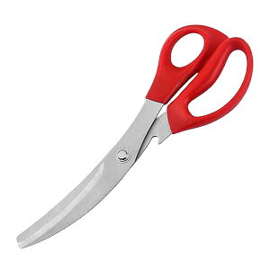 【送料無料】キッチンバサミ 料理ばさみ ステンレス 軽量 多機能 ハサミ 肉切り 骨切り 野菜切り 栓抜き付き 家庭用 万能はさみ バーベキュー キャンプ 調理器具(レッド)