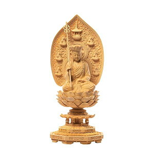 【送料無料】仏像 地蔵菩薩 地蔵 木彫り 仏壇仏像 桧木製 子育て 水子供養 繁樓藝雕(高さ30.5cm×巾12.5cm×奥行12.5cm) (原木色)