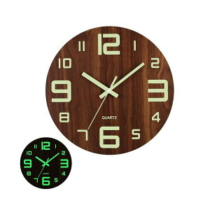 【送料無料】見やすい夜光数字と金属製コンパス付き デジタル壁掛け時計 静音ムーブメント 中密度繊維板 壁掛け夜光時計