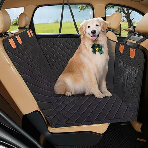 【送料無料】ペットドライブシート 後部座席用 固め設計 犬 車 シートカバー 大型犬対応 撥水 滑り止め/落ち防止 犬用カーシート ベルト付き 空間拡張 折り畳み式 車載ペットマット 洗濯可