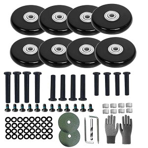 【送料無料】スーツケース キャスター 交換用 8個セット 50mm ゴム 車輪幅14mm キャリーケース車輪修理交換キット ホイール 交換 取り換え キャリーケース キャリーバッグ スーツケース車輪