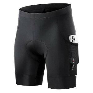 【送料無料】サイクルパンツ メンズ レーサーパンツ サイクリング ロードバイク インナー 自転車 サイクルウエア パッド付 春 夏 吸汗速乾(ブラック M)