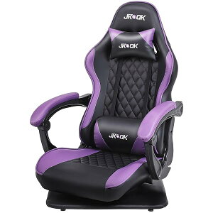 【送料無料】JKOOK ゲーミングチェア 座椅子 ゲーミング座椅子 通気性 振動機能 ゲーム用チェア リクライニング 回転座面 ハイバック ヘッドレスト ランバーサポート ひじ掛け付き PUレザー