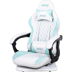 【送料無料】JKOOK ゲーミングチェア 座椅子 ゲーミング座椅子 通気性 振動機能 ゲーム用チェア リクライニング 回転座面 ハイバック ヘッドレスト ランバーサポート ひじ掛け付き PUレザー