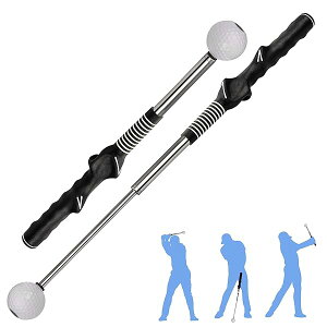 【送料無料】ゴルフ練習スイング器具 矯正グリップ付き 伸縮式 スイングトレーナー ゴルフ素振り いつでもどこでも練習できる 飛距離アップ