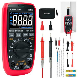 【送料無料】2025新型MY113C テスター、6000カウント 真の実効値 オートレンジ、マルチメーター デジタル、電気工事/車両整備検電テスター 小型、電流計 電圧計 抵抗 静電容量 周波数 連続性