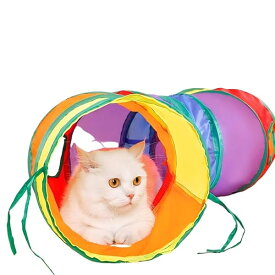 【送料無料】猫トンネル S字 125cm 【折り畳み可能&洗える】 大きな直径25cm ポリエステル製 猫のおもちゃ キャットタワー 室内遊び