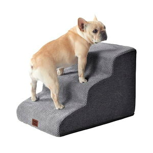 【送料無料】犬 階段 ステップ ペット階段 ドッグステップ 犬 スロープ 高密度 滑り止め付き 安定性 カバー取り外し可能 洗える 小型犬適用 (3段,グレー)