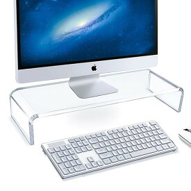 【送料無料】モニター台 アクリル製 モニタースタンド 透明 机上台 パソコンスタンド PCスタンド キーボード収納 組み立て不要 省スペース 姿勢改善 安定性 耐荷重25KG(40.6x19x10cm)