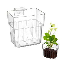 【送料無料】2個 水槽プラントホルダー アクアポニックス 水生植物カップ 水耕栽培 容器【耐久性PP製】水族館の植物ホルダー アクアリウムプラントホルダー 水循環促進 ノブ固定式 (3-19mmガラス対応) 吊り下げ/ひっかけ 根酸素供給 魚隠れスペ