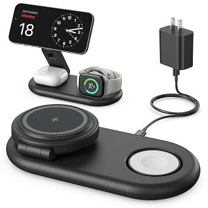 yzCX[d 3in1 ܂ݎ  2.5-15Wo X^h iPhone 16/15/14/13/12V[Y/Airpods 2/3/pro/Apple WatchɑΉ y }Olbg [d 20WQC3.0A