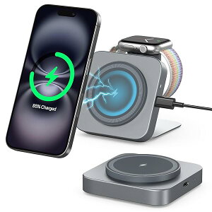 yz2 in 1 magsafe[d ܂ݎ RpNg X^h u CX[d iPhone 16/15/14/13/12 seris/Airpods 2/3/pro/Apple WatchɑΉ y o/sp