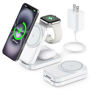 yz3in1 magsafe[d ܂ݎ RpNg CX [d 2.5-10Wo X^h iPhone 16/15/14/13/12V[Y/Airpods 2/3/pro/Apple WatchɑΉ y o/