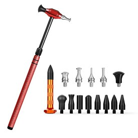 【送料無料】デントリペア コンビネーションハンマー 修復工具 ゴムハンマー 凹み直し 車へこみ修理 修復ペン 調整可能 板金ハンマー 車用 ヘッド交換可能 DIY工具 ゴム槌 オレンジ 15点セット