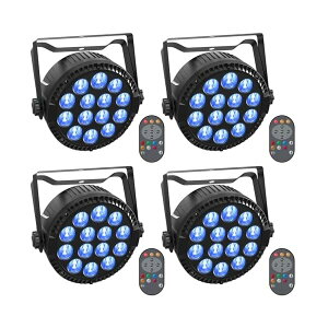 �y���������z4�Z�b�g14LEDx6W �X�e�[�W���C�g LED����Ɩ� �����R���t�� RGBW(�� �� �� ��)���F�ύX �f�B�X�R���C�g �������� DMX512 4/8CH �X�g���{ �X�e�[�W�Ɩ� �X�|�b�g���C�g DJ/���ƃV�[�Y��/