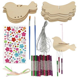 【送料無料】木製手作り風鈴キット 23Cm カラフルdiy風鈴セット 屋外バルコニー装飾用 ウィンドチャイムクラフトキット