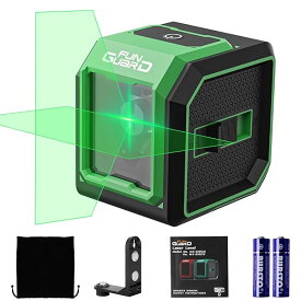 【送料無料】レーザー墨出し器 レーザークラスII 自動補正 水平機能 傾斜モード 持ち運び便利 操作簡単 振り子がロック 収納バック付き 電池x2 360°L型マウント付き（グリーン)