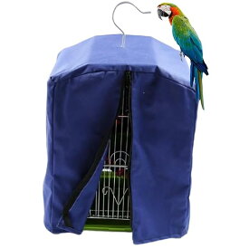 【送料無料】鳥かご ケージ カバー 遮光 保温 防寒 防風 ジッパー付き 防音 シート防塵 洗濯可能 折りたたみ式 厚手 愛鳥の安心熟睡をサポート 小動物 夜鳴き防止 (ブルー, S)