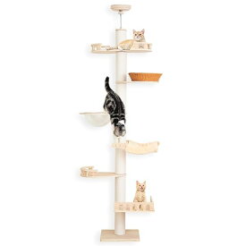 【送料無料】【特注合板厚み15mm】 キャットタワー 突っ張り 木製 シニア猫 極太支柱12cm 宇宙