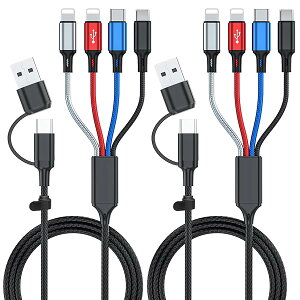 �y���������z6�C��1 �}���`�[�d�P�[�u�� 2�p�b�N - 6�t�B�[�g �}���`USB�P�[�u�� 3A �}���`�[�d