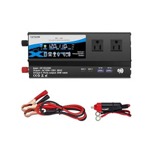 �y���������z�C�������g�C���o�[�^�[ 1000W �u�ԍő�2000W DC12V/24V�����K�� AC110V USB�EType-C�E�V