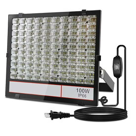 【送料無料】＜グレードアップ＞超薄型・超高輝度 LED投光器 100W 昼光色 10000LM 広い範囲照射