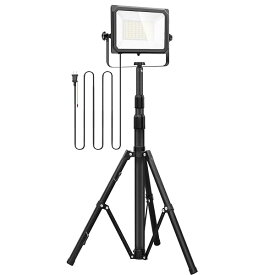 【送料無料】LED投光器 作業灯 ledワークライト 50W 8000LM 高輝度 三脚付きスタンドライト 100V 5M