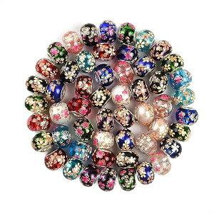 �y���������z50 Pcs 15 x 11 mm Murano�匊�≩���c�K���X�r�[�Y���[���b�p�W���G���[ (�h���[�C��