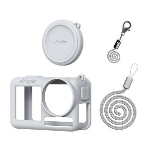 �y���������zDJI Osmo Action 5 Pro �Ή� �ی�P�[�X �V���R���ی�J�o�[+�����Y�L���b�v �����Y�J