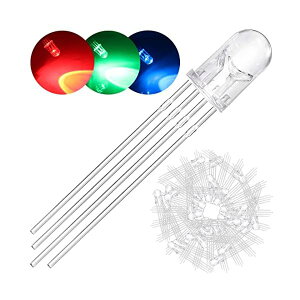�y���������z100�p�b�N 5mm LED �����_�C�I�[�h �R�����J�\�[�h DC 3V 20mA RGB 3�F (��/��/��) 4�s��