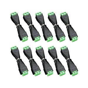 �y���������z10 �y�A (10 x �I�X + 10 x ���X) 12V 5.5mm x 2.1mm DC �d���W���b�N �v���O �A�_�v�^�[ �R