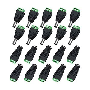 �y���������z�y20�Z�b�g�z DC�W���b�N �A�_�v�^�[5.5mm x 2.1mm 10���X +10�I�X DC 12V �d���A�_�v