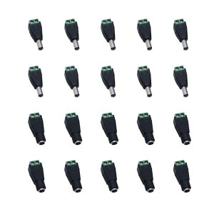 �y���������z20�Z�b�gDC�W���b�N �A�_�v�^�[5.5mm x 2.5mm DC 12V �d���A�_�v�^�[ �R�l�N�^ �l�W