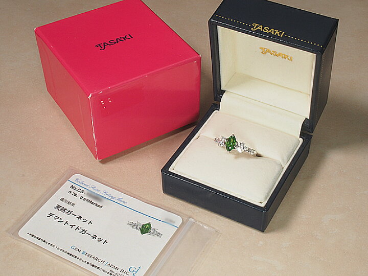 楽天市場】タサキ TASAKI 美し過ぎるグリーンガーネットリング Pt900  