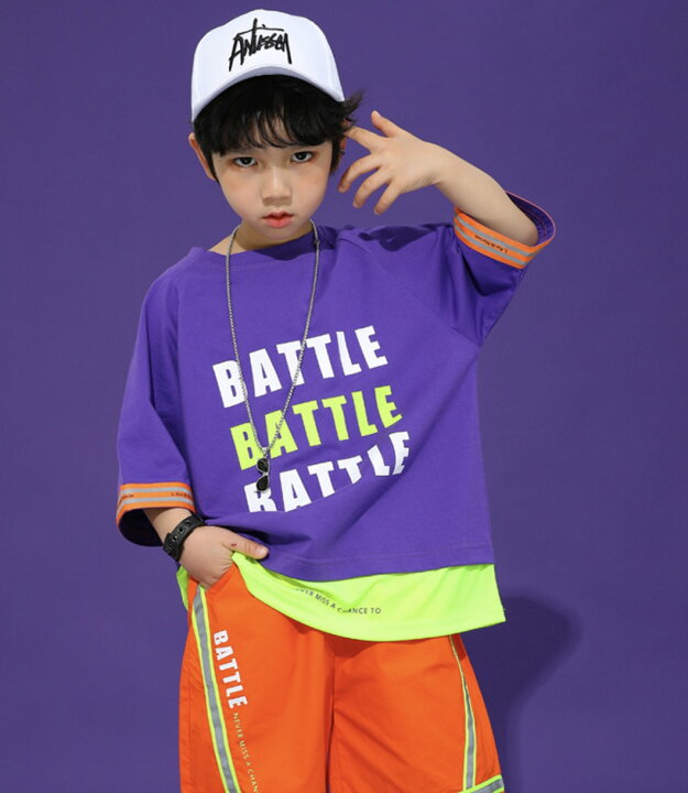 楽天市場】【訳あり 50%off 】110 在庫処分 キッズ ダンス tシャツ 紫  