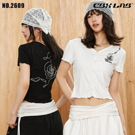 6/8限定★全品10%OFFクーポン! 【CBX LAB】シャツ レディース トップス 半袖 ショート丈 ストリート ヒップホップ ゆったり ホワイト ブラック ダンス衣装 練習着 レッスン着 Vネック クロップド丈 シンプル カジュアル K−POP 夏 ファッション 男女兼用