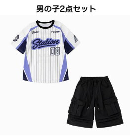 MAX20%OFFクーポン! ダンス衣装 キッズ ヒップホップ ベースボールシャツ 男の子 女の子 HIPHOP ジャズダンス K-POP 韓国 子供服 半袖 Tシャツ オーバーサイズ ストリート 演出服 発表会 レッスン着 チーム衣装 ジュニア Royal Dance ロイヤルダンス